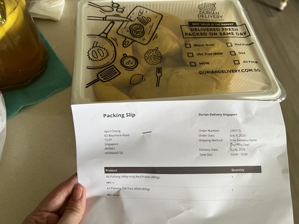 Durian Delivery Singapore